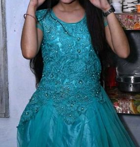 Stunning Teal Embellished Gown