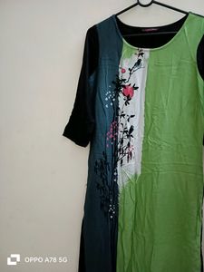 New Black Printed Kurti 🖤