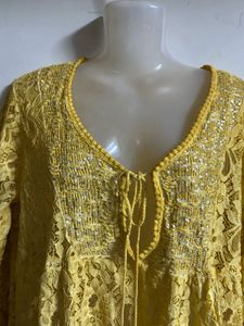 Yellow Lace Tunic Top