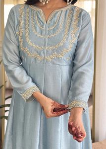 Elegant Blue Embroidered Kurta Set