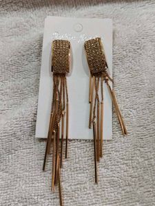 Elegant Gold Tassel Earrings