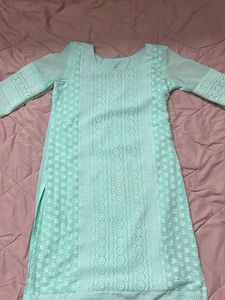 Elegant Mint Green Chikankari Kurta