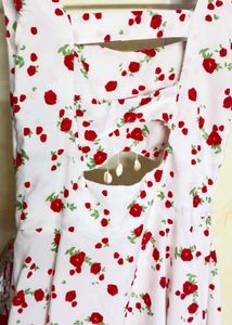 White Floral Print Dress