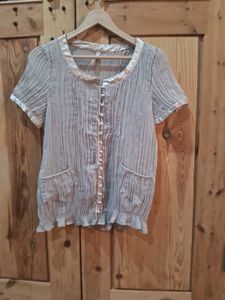 Sheer Button-Up Blouse