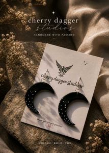 Crescent Moon Dangle Earrings
