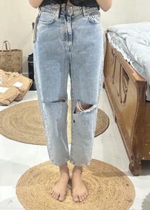 Completely New Ripped Light Wash Denim Jeans