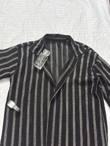 Black Crochet Men Shirt