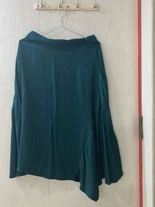 Elegant Teal Asymmetrical Skirt