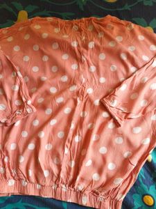 Cute Polka Dot Button-Up Blouse
