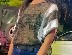Stylish Sequin Net Top