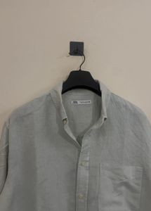 Men's Light Blue Linen Shirt