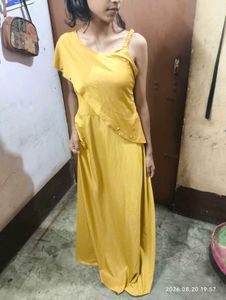 Yellow One-Shoulder Maxi Dress