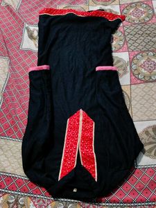 Daily Wear Black And Pink Combination Kurti