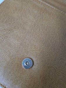 Brown Faux Leather Saddle Bag