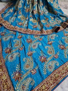 Blue 💙 party wear saree with blouse
