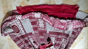Maroon Ethnic Print Maxi Dress