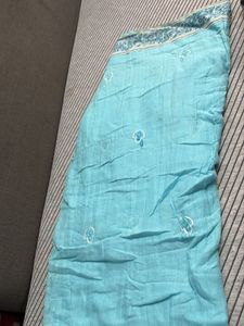 Beautiful Blue Embroidered Saree