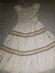 White Peasant Style Dress