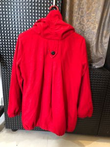 Chic Red Hooded Jacket