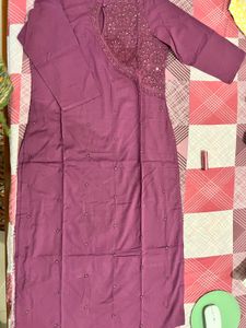 Embroidered Purple Kurta