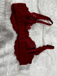Elegant Red Lace Bra