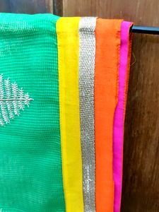 A multi Coloured Dupatta With Big Zari Boota
