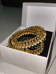 Pearl kundan jaipuri anklets