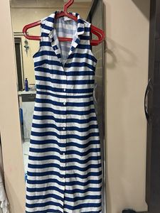 Striped Button-Up Maxi Dress
