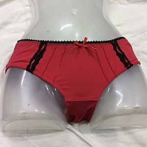 Red Briefs⭐ with Black Lace Trim