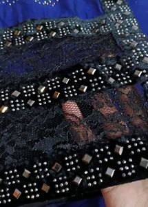 Embellished Royal Blue Saree
