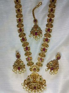 Gold-Tone Necklace, Earrings &amp; Tikka Set