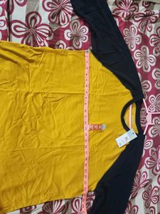 Yellow &amp; Navy Raglan Long Sleeve Top