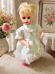 Vintage Doll with White Dress