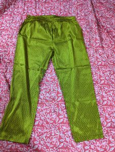 Sparkly green Kurta + pant with pink Dupatta