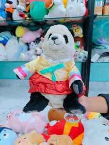 Panda Plush Toy in Traditional Korean Outfit