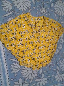 Cute Yellow Floral Top