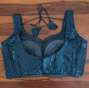 Navy blue Sequin Blouse