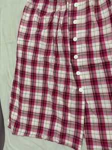 Chic Pink Plaid Button-Up Dress