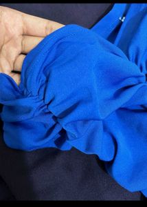 Royal Blue Off-Shoulder Ruched Bodycon Dress