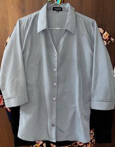 Stylish Women's Grey Collared Shirt