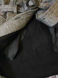 Chic Grey Belted Coat