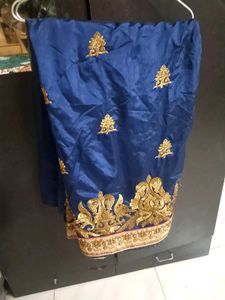 Elegant Blue Embroidered Saree