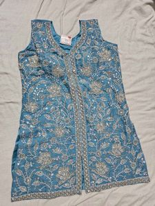 Sharara Blue Embroidered Set with dupatta