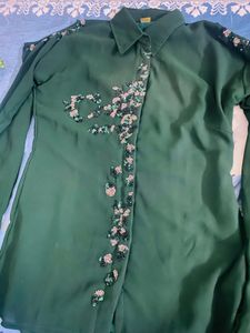 Elegant Dark Green Kurta Set cord se