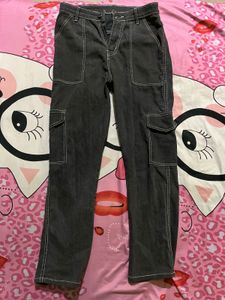 Stylish Grey Cargo Jeans