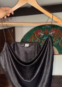 Satin Black Cami Top