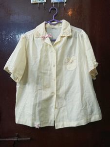 Vintage Style Lace Trimmed Blouse