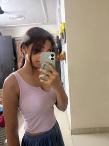Cute Ribbed Lilac Tank Top