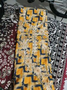 beautiful embroidered unstitched cotton suit mater
