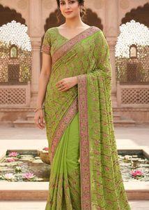 Embroidered Saree With Blouse